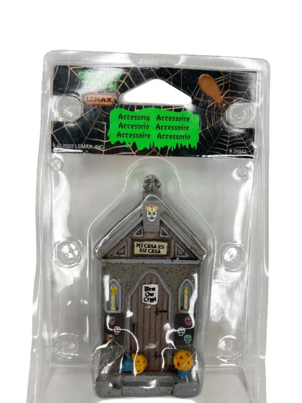 Lemax Spooky Town Bless Our Crypt Building 3 Halloween Skull Fall Holiday Decor